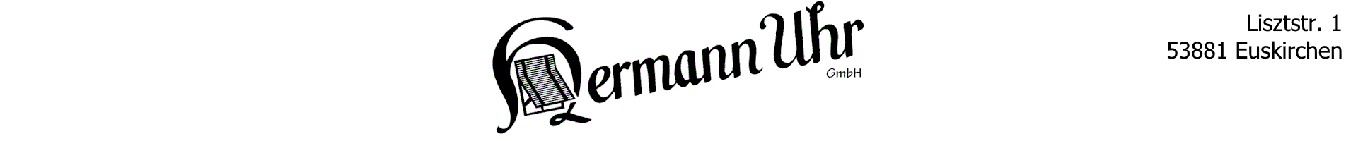 Logo der Hermann Uhr GmbH mit Kontaktdaten